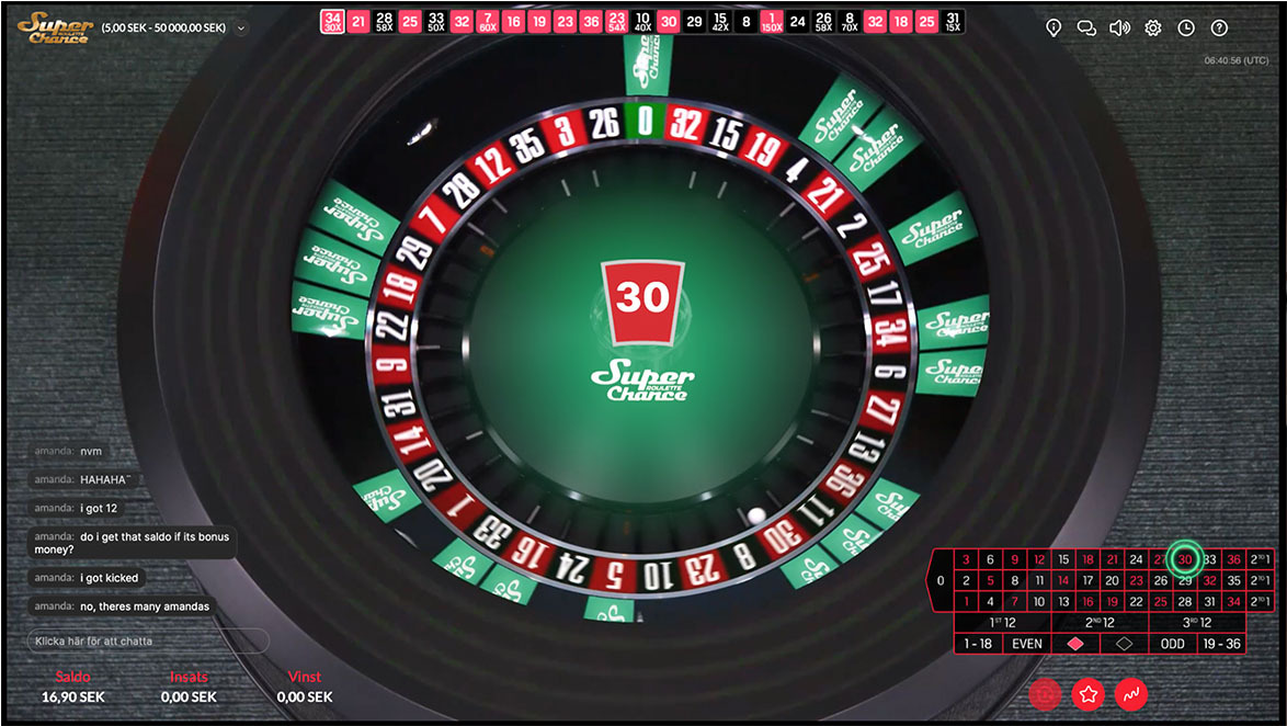 A roulette wheel