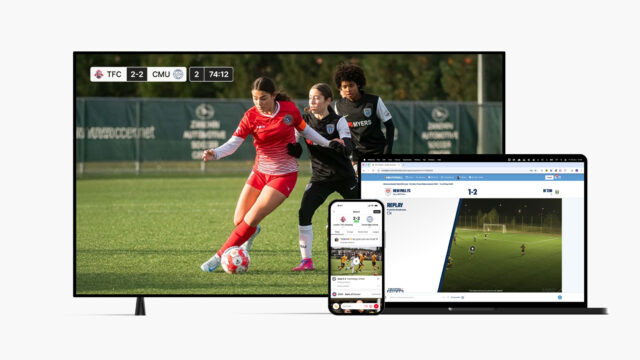 Live football match streamed on TV, laptop and mobile using Sportswik platform powered by Vindral Live